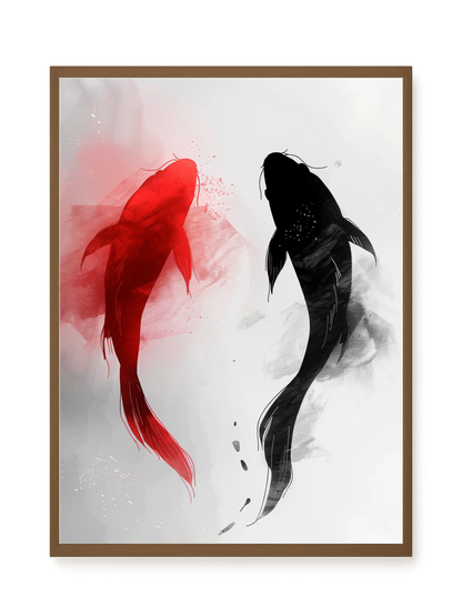 Black & Red Harmony Canvas Print