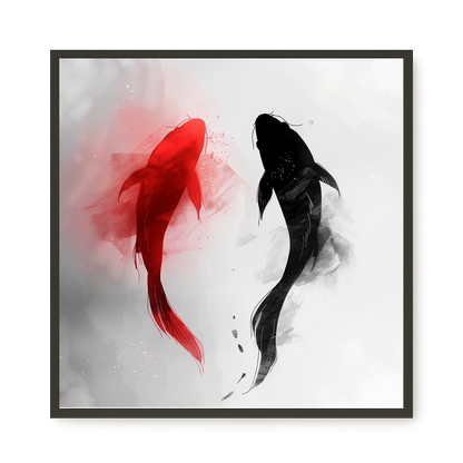 Black & Red Harmony Canvas Print
