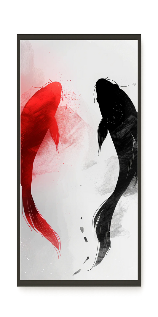 Black & Red Harmony Canvas Print