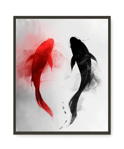 Black & Red Harmony Canvas Print