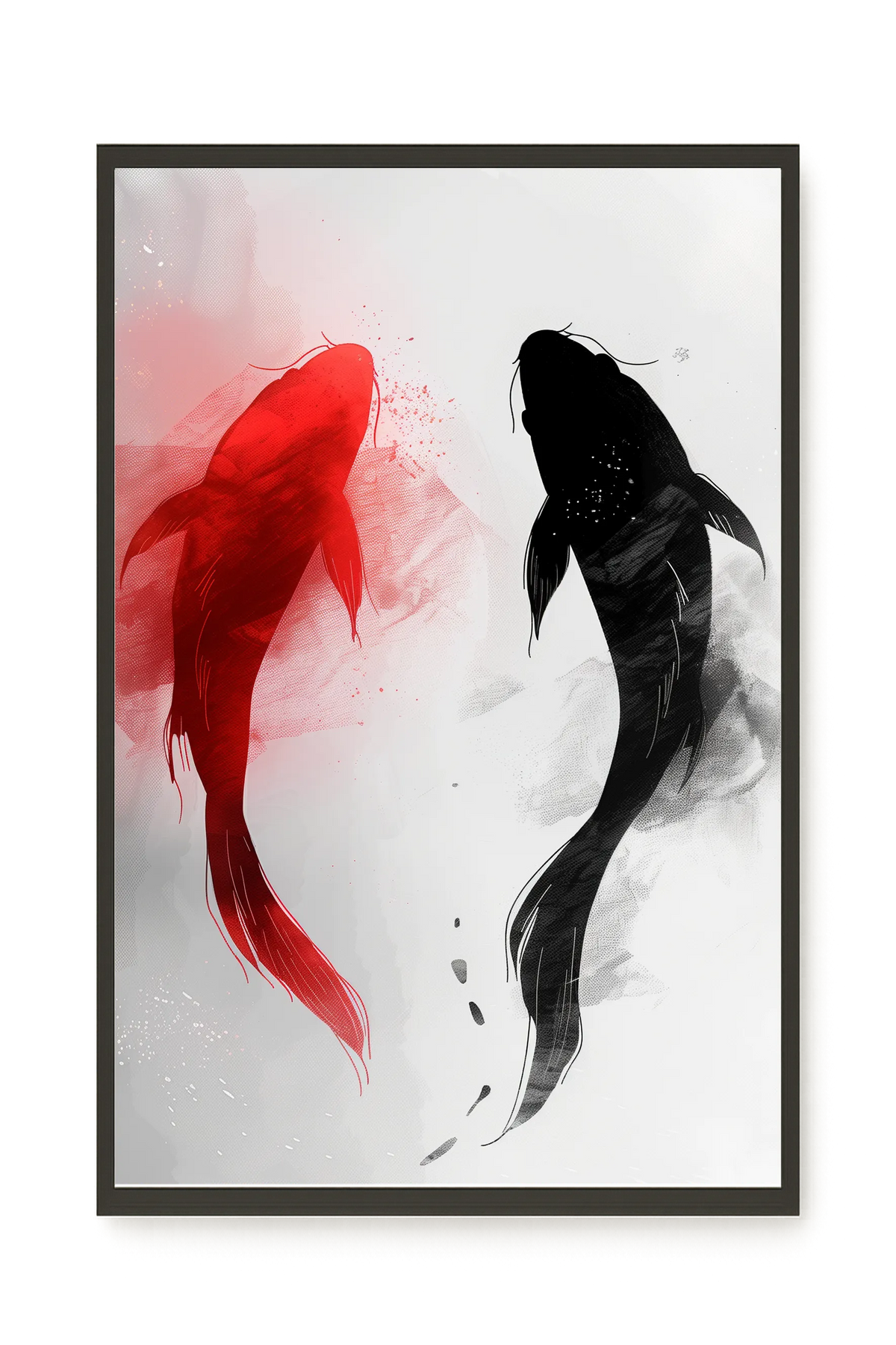 Black & Red Harmony Canvas Print
