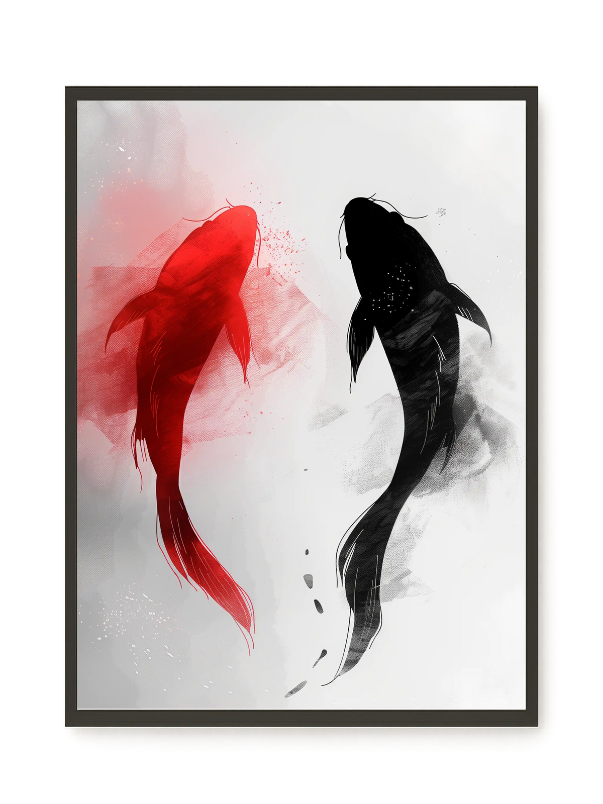 Black & Red Harmony Canvas Print