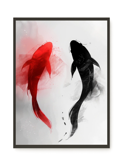 Black & Red Harmony Canvas Print