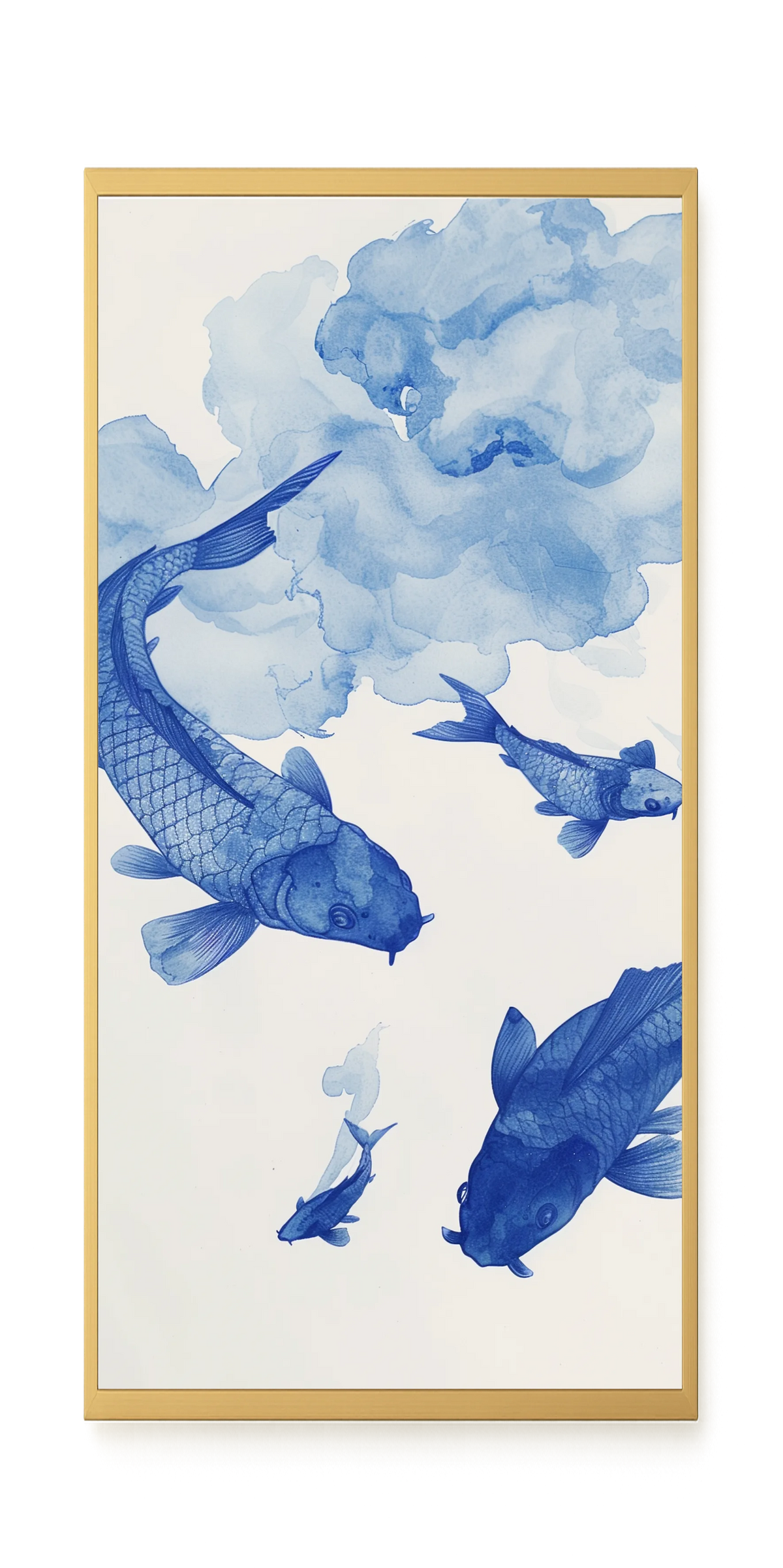 Blue Watercolor Fish Canvas Print