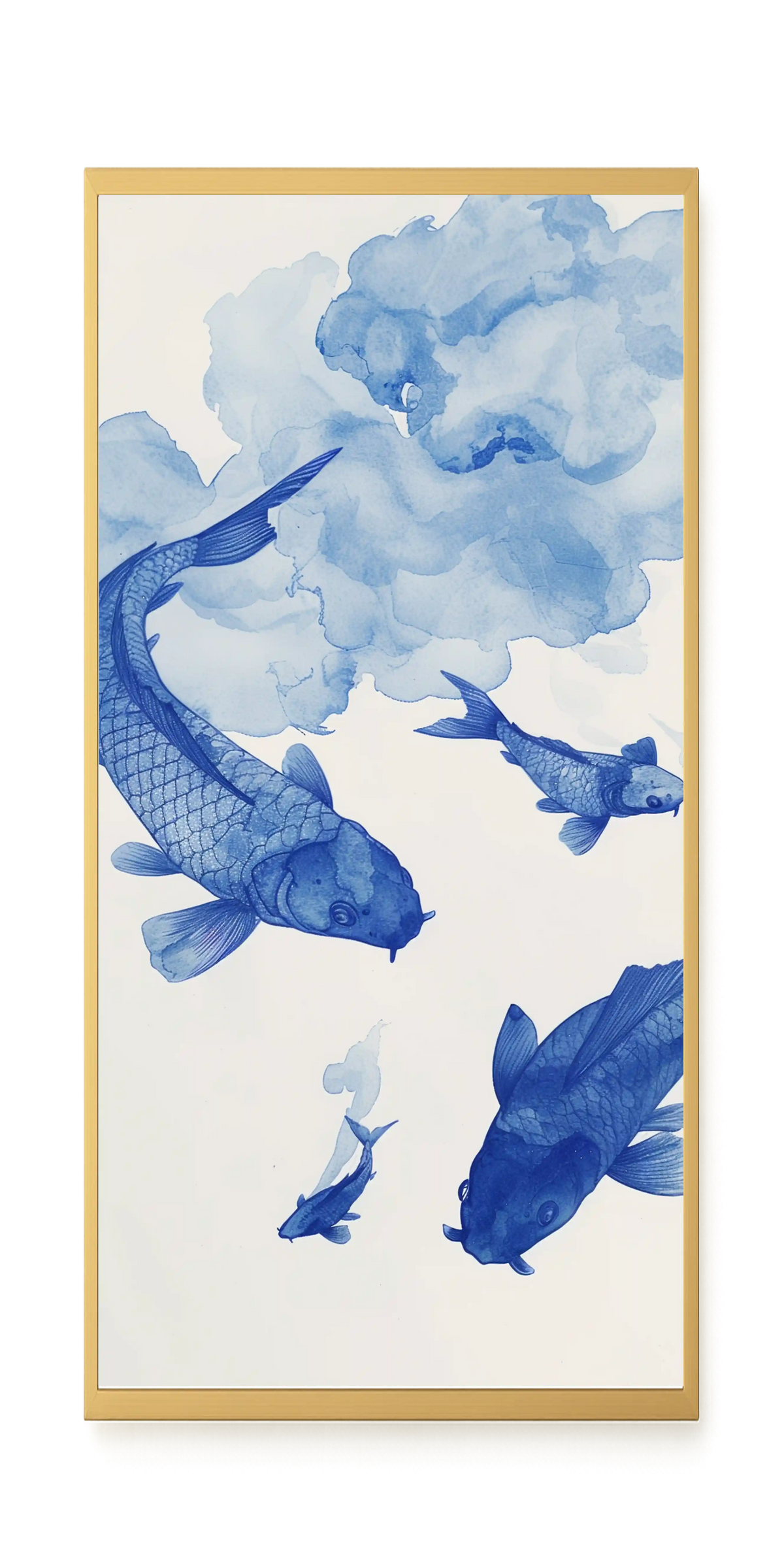Blue Watercolor Fish Canvas Print