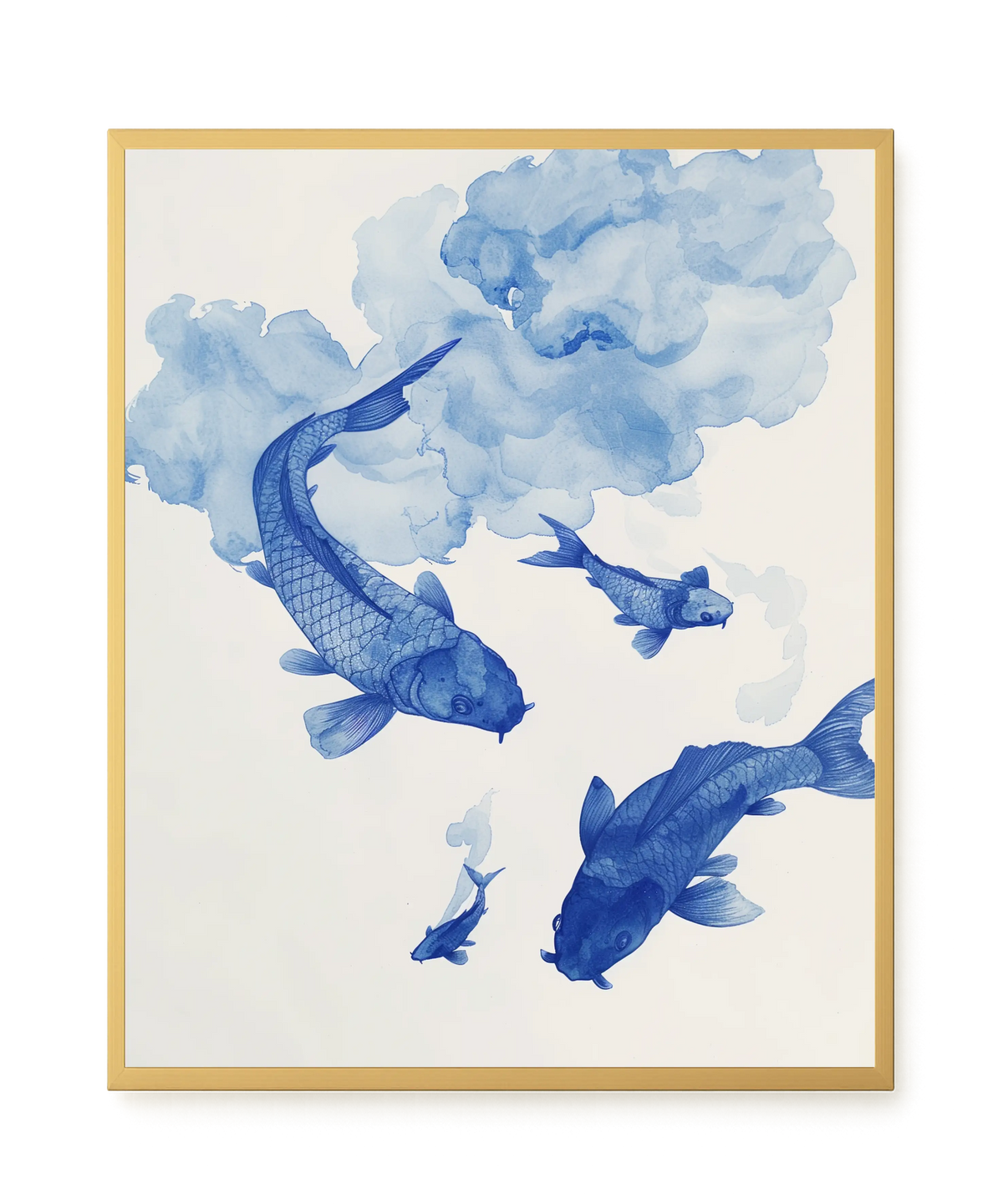 Blue Watercolor Fish Canvas Print