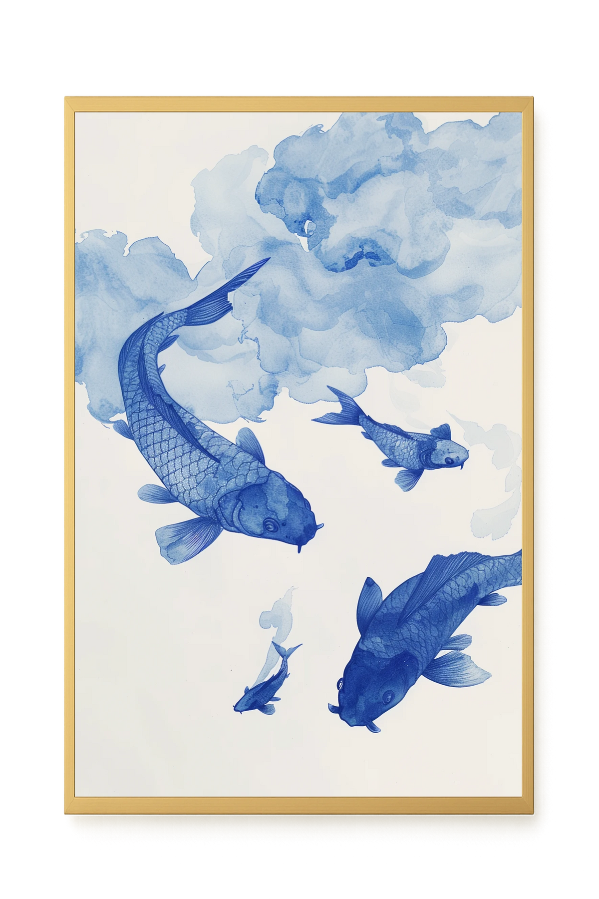 Blue Watercolor Fish Canvas Print