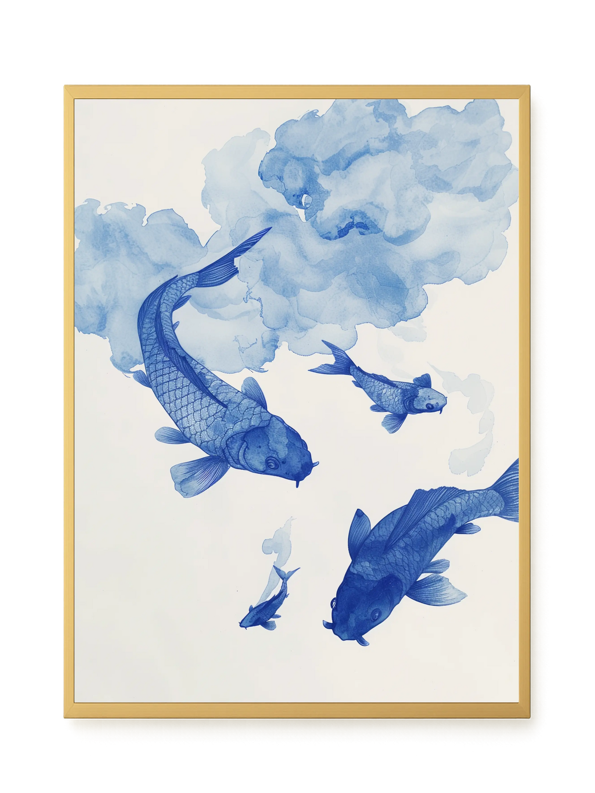Blue Watercolor Fish Canvas Print