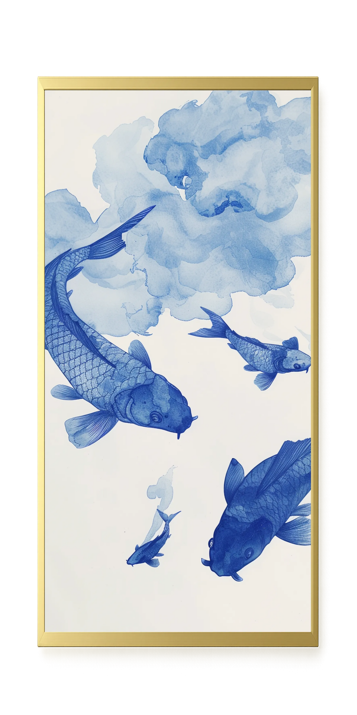 Blue Watercolor Fish Canvas Print