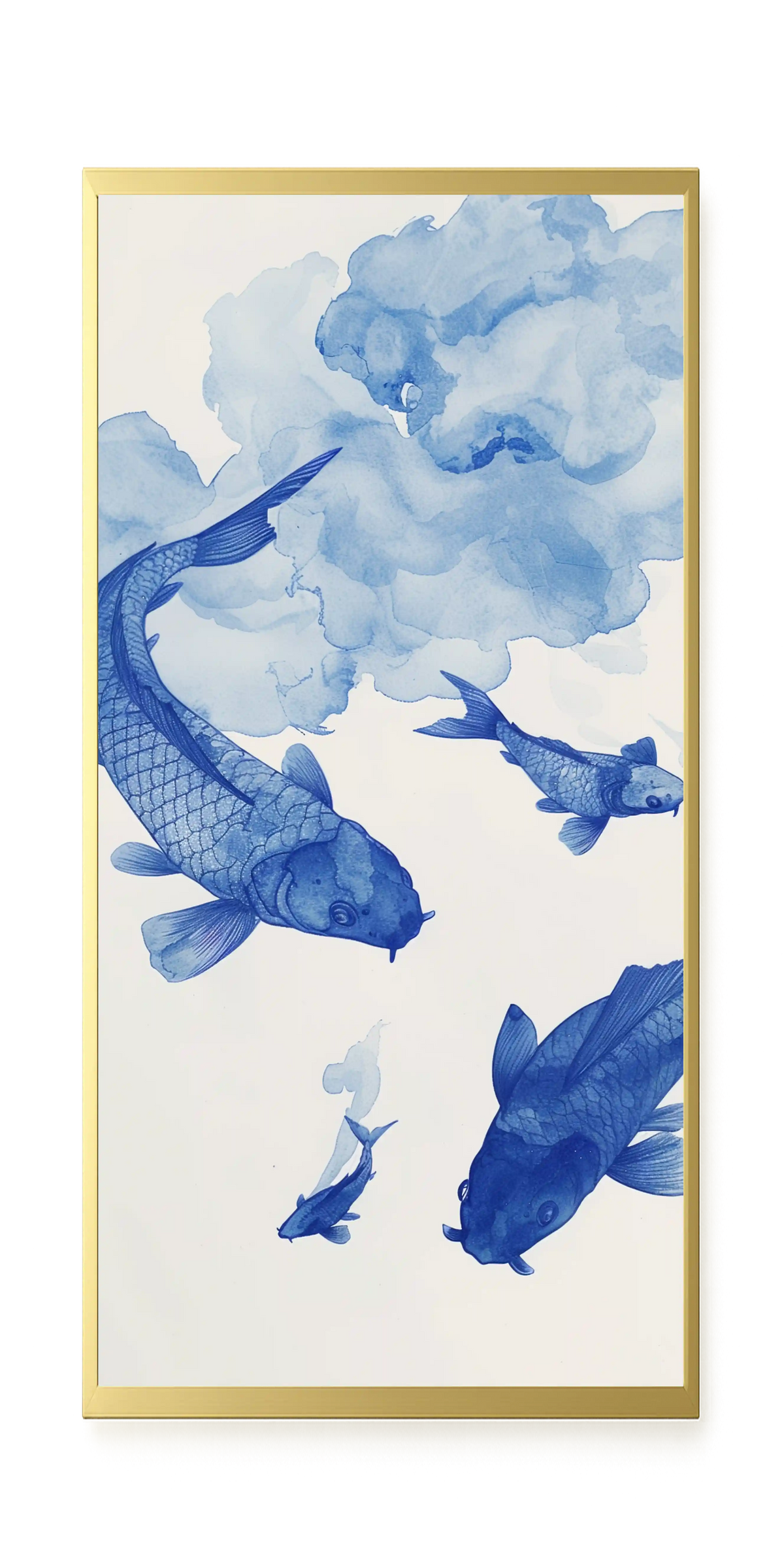 Blue Watercolor Fish Canvas Print