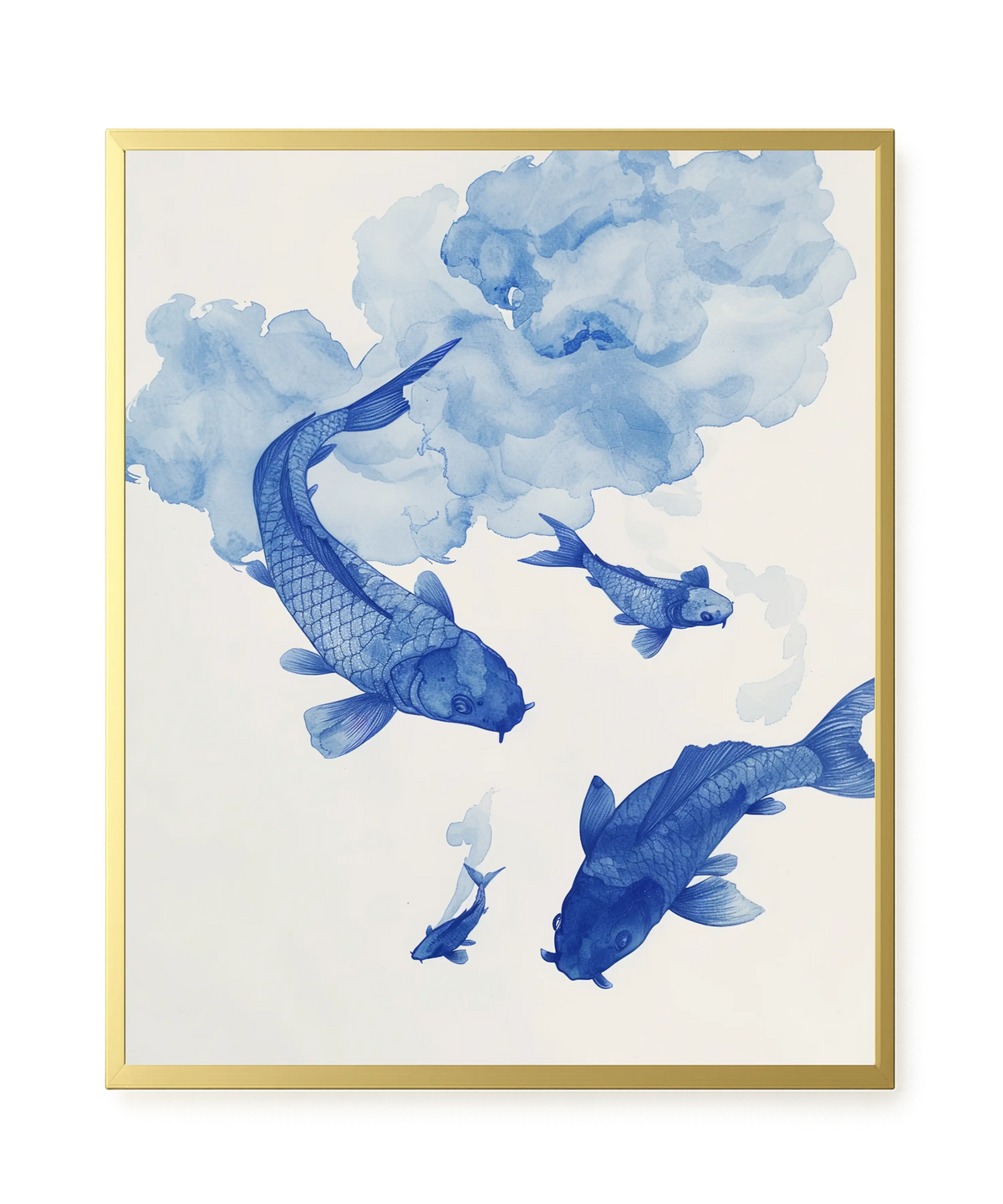 Blue Watercolor Fish Canvas Print