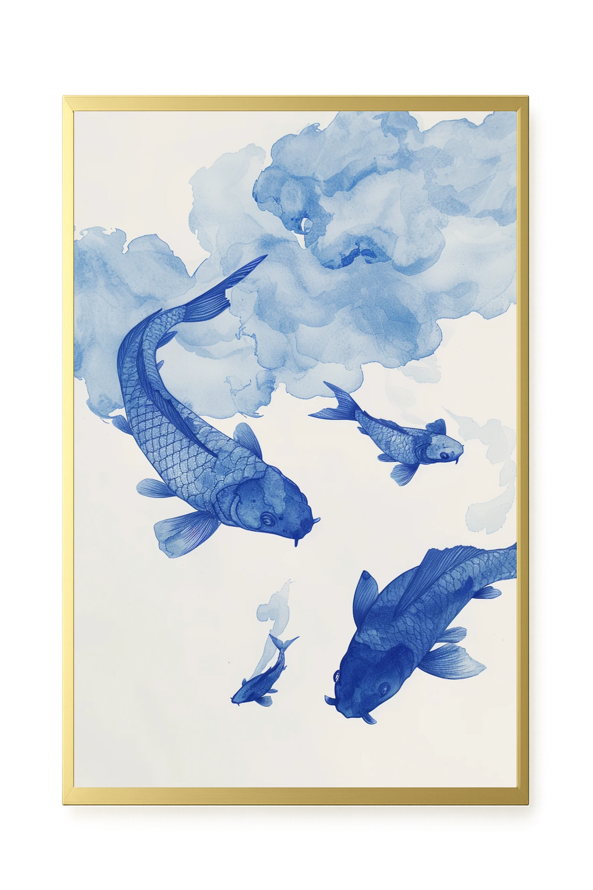Blue Watercolor Fish Canvas Print