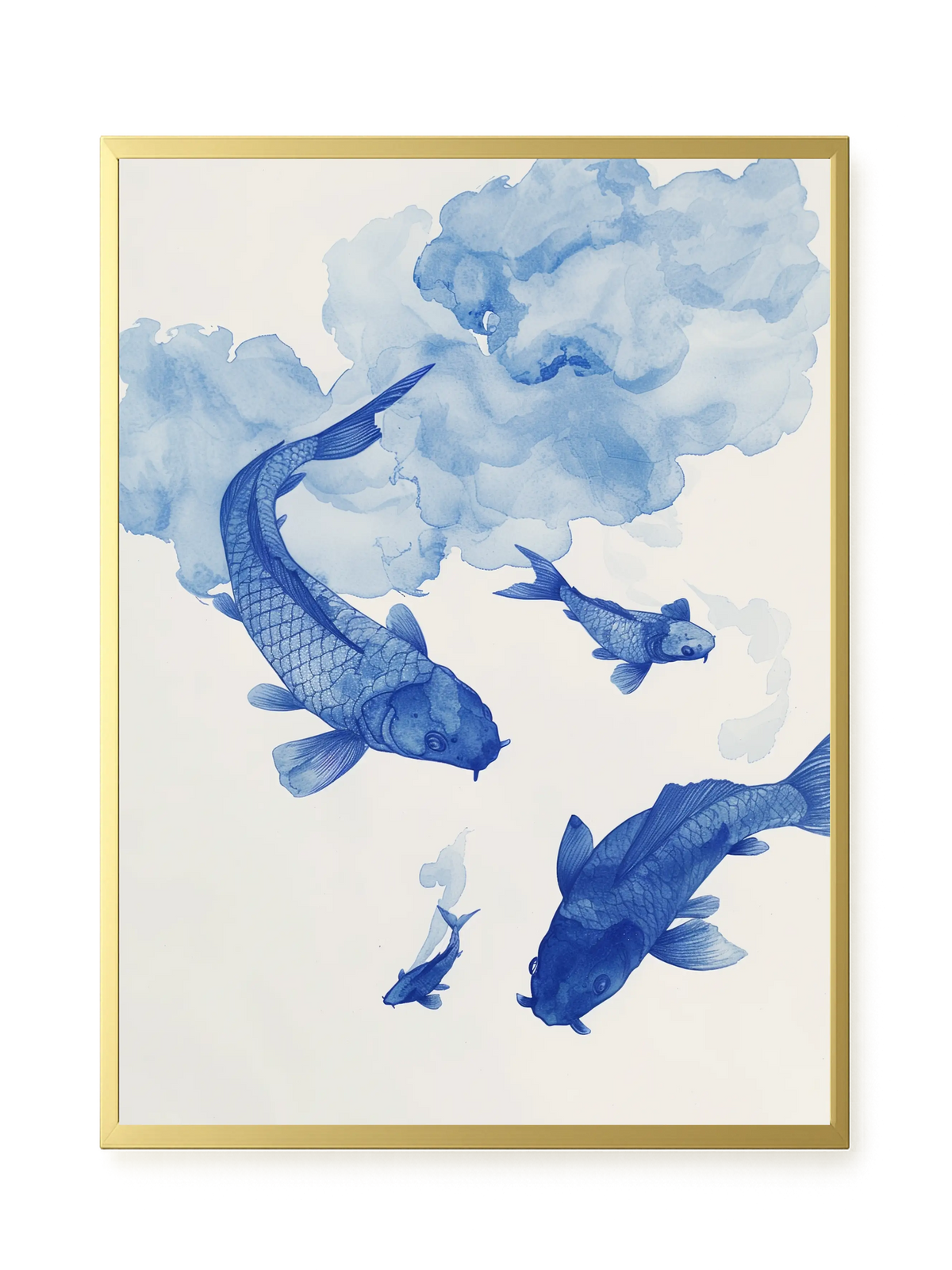 Blue Watercolor Fish Canvas Print