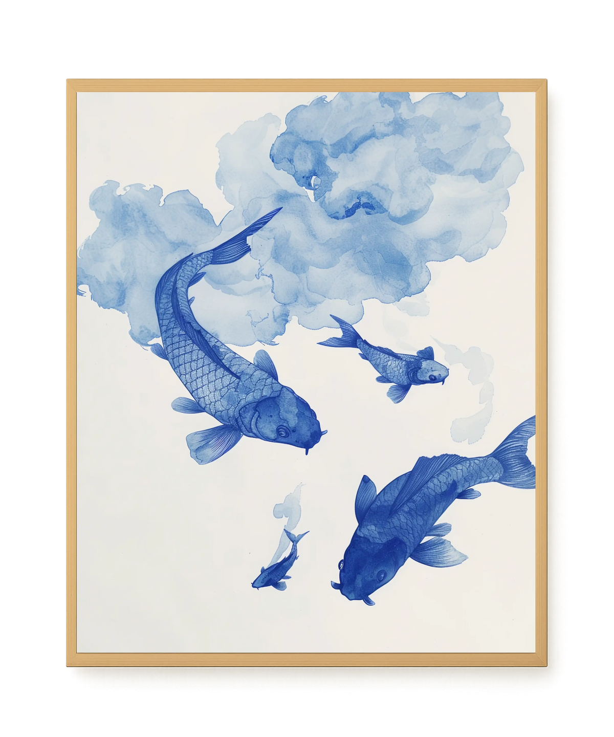 Blue Watercolor Fish Canvas Print