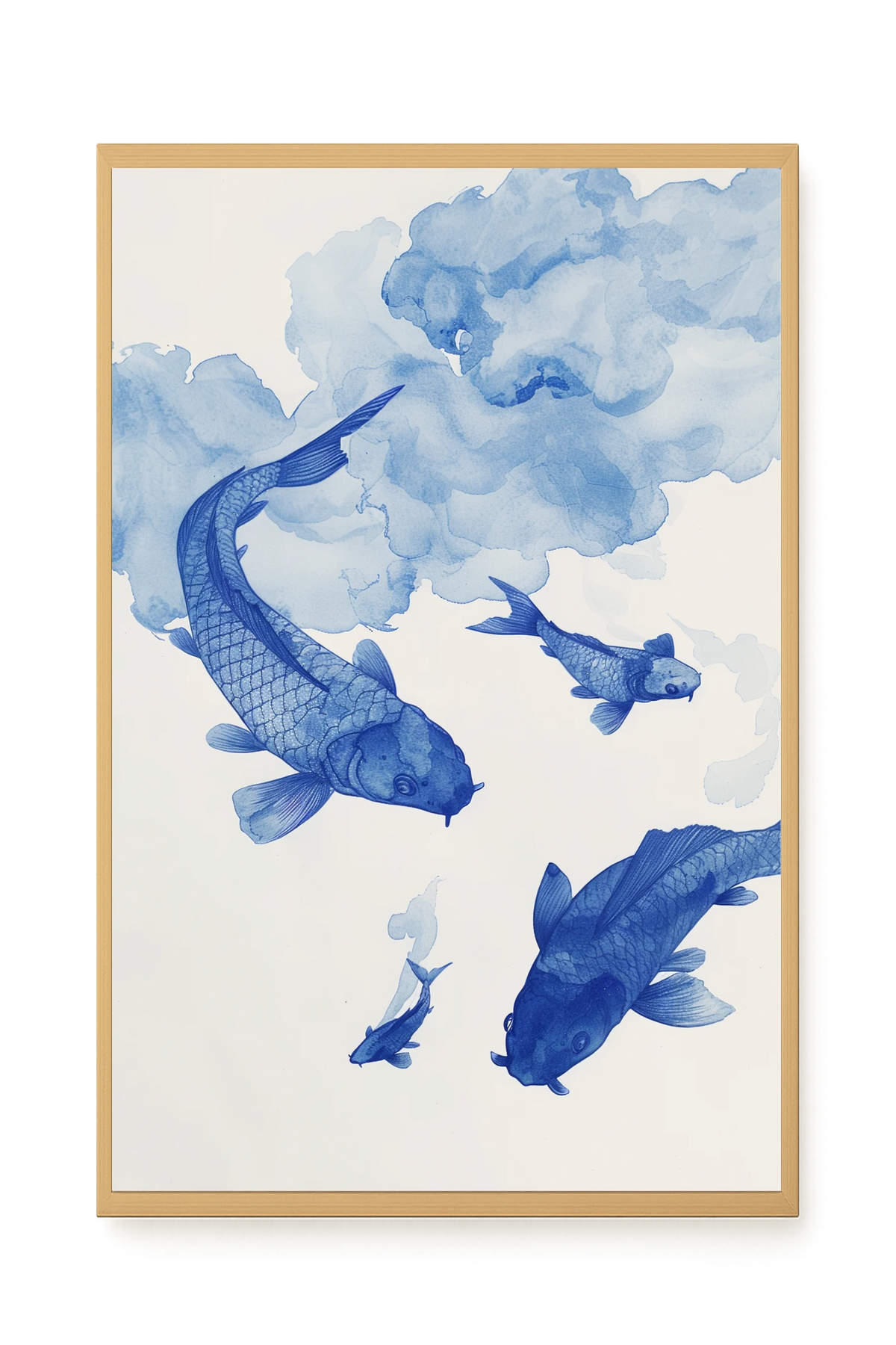 Blue Watercolor Fish Canvas Print
