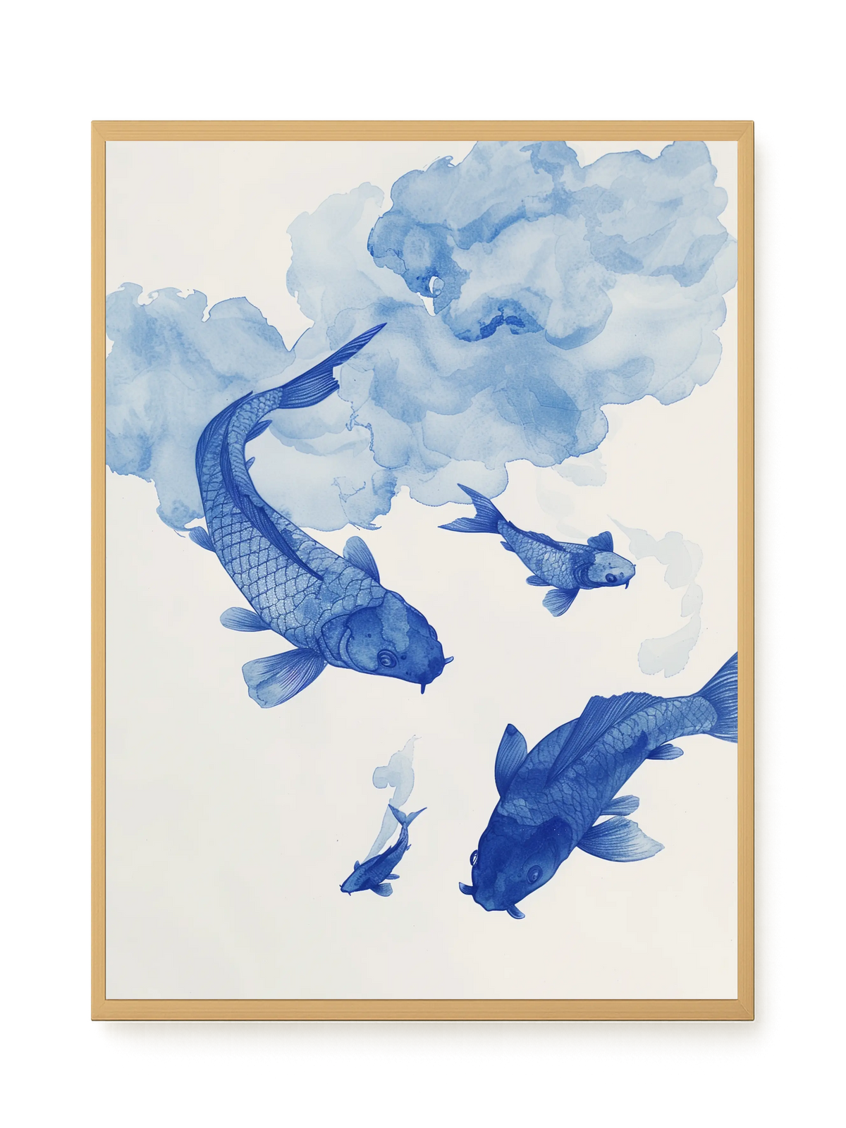 Blue Watercolor Fish Canvas Print