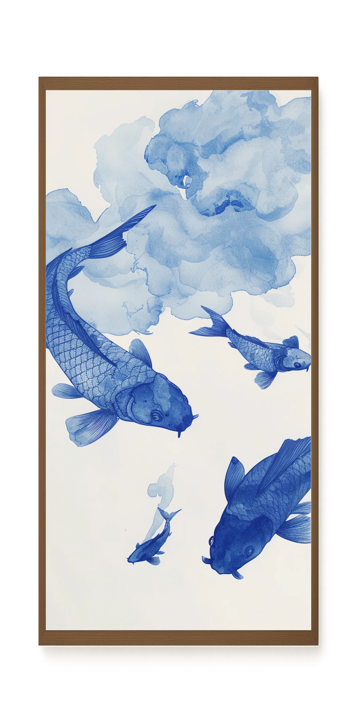 Blue Watercolor Fish Canvas Print