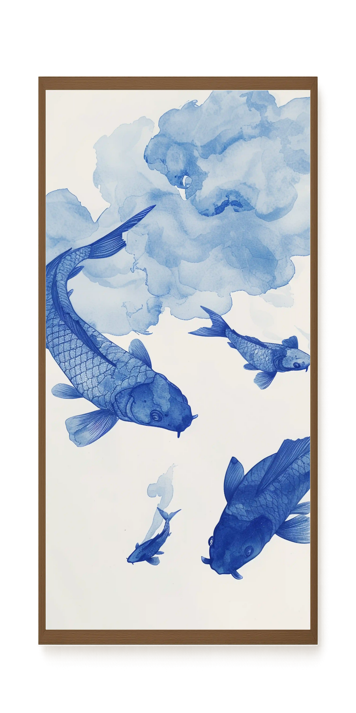 Blue Watercolor Fish Canvas Print