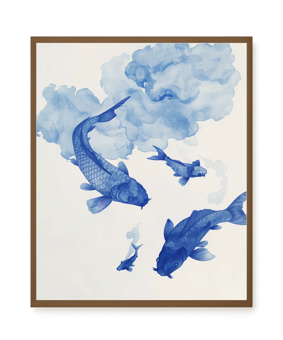 Blue Watercolor Fish Canvas Print