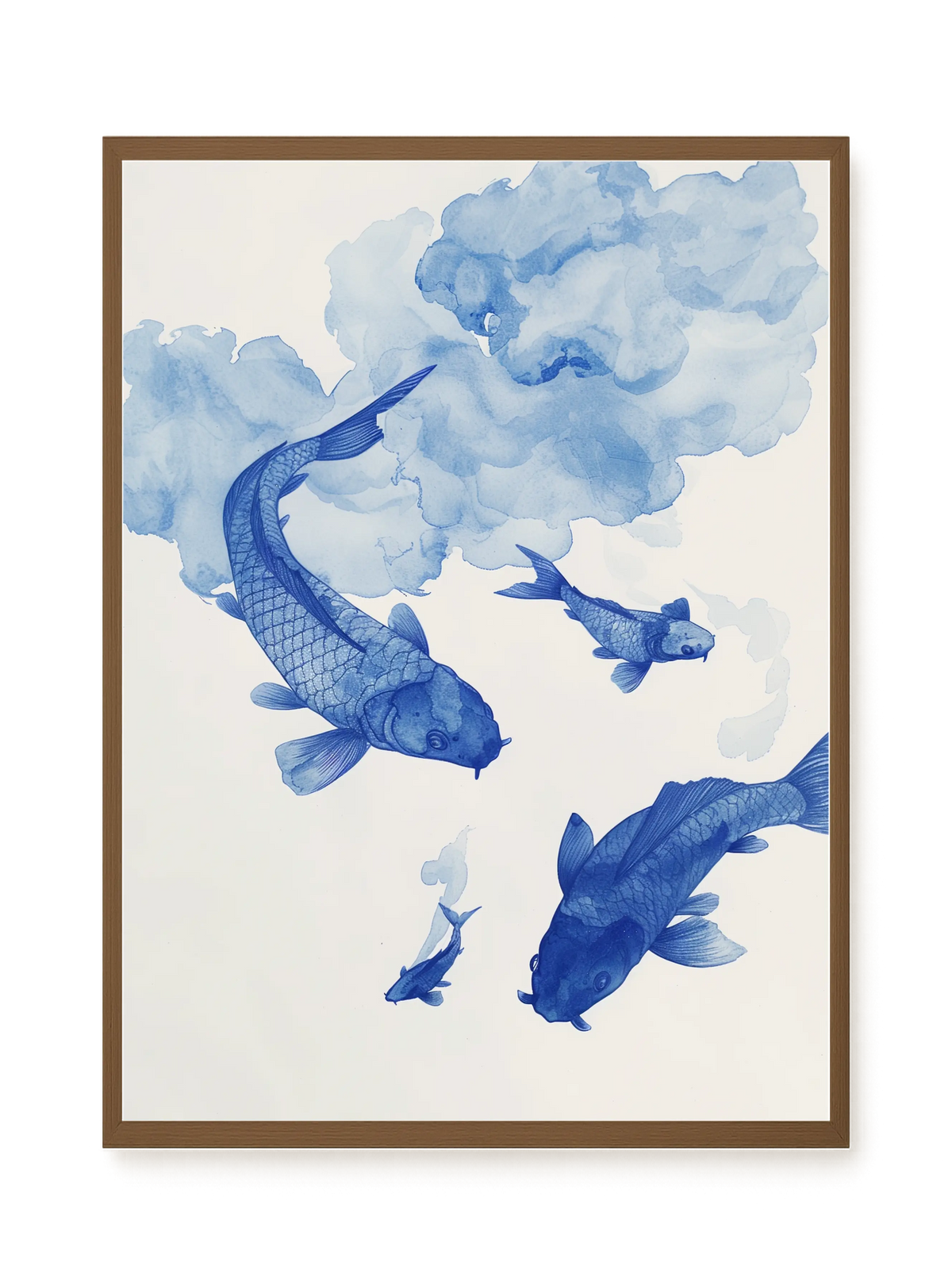 Blue Watercolor Fish Canvas Print