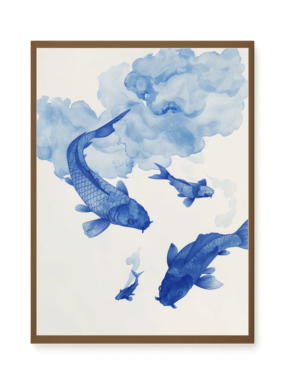 Blue Watercolor Fish Canvas Print