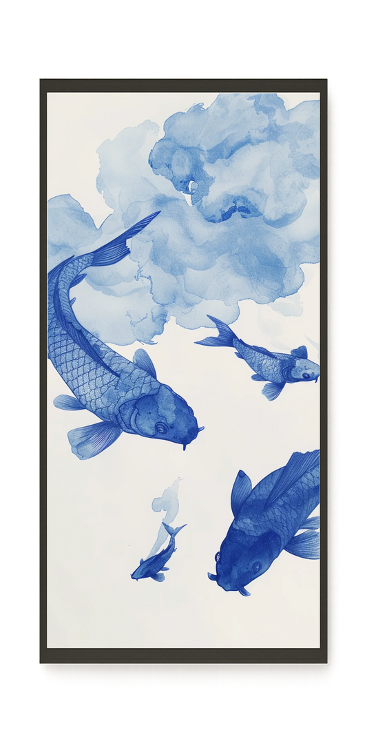 Blue Watercolor Fish Canvas Print