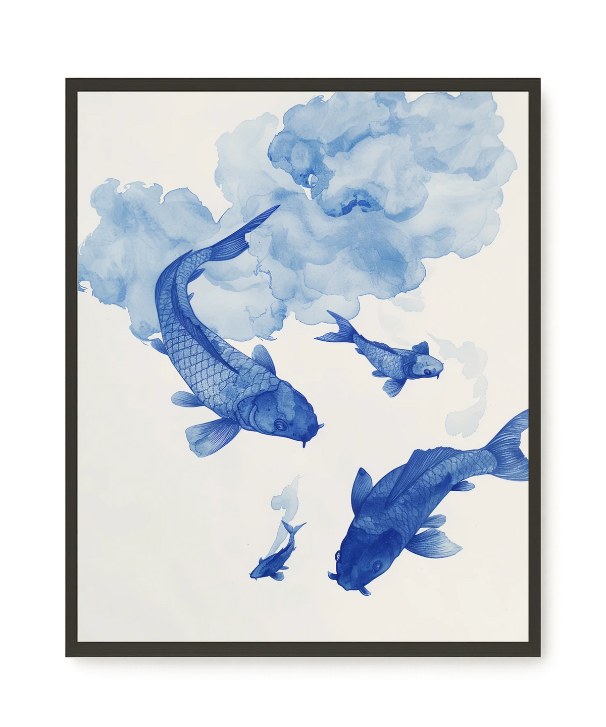 Blue Watercolor Fish Canvas Print
