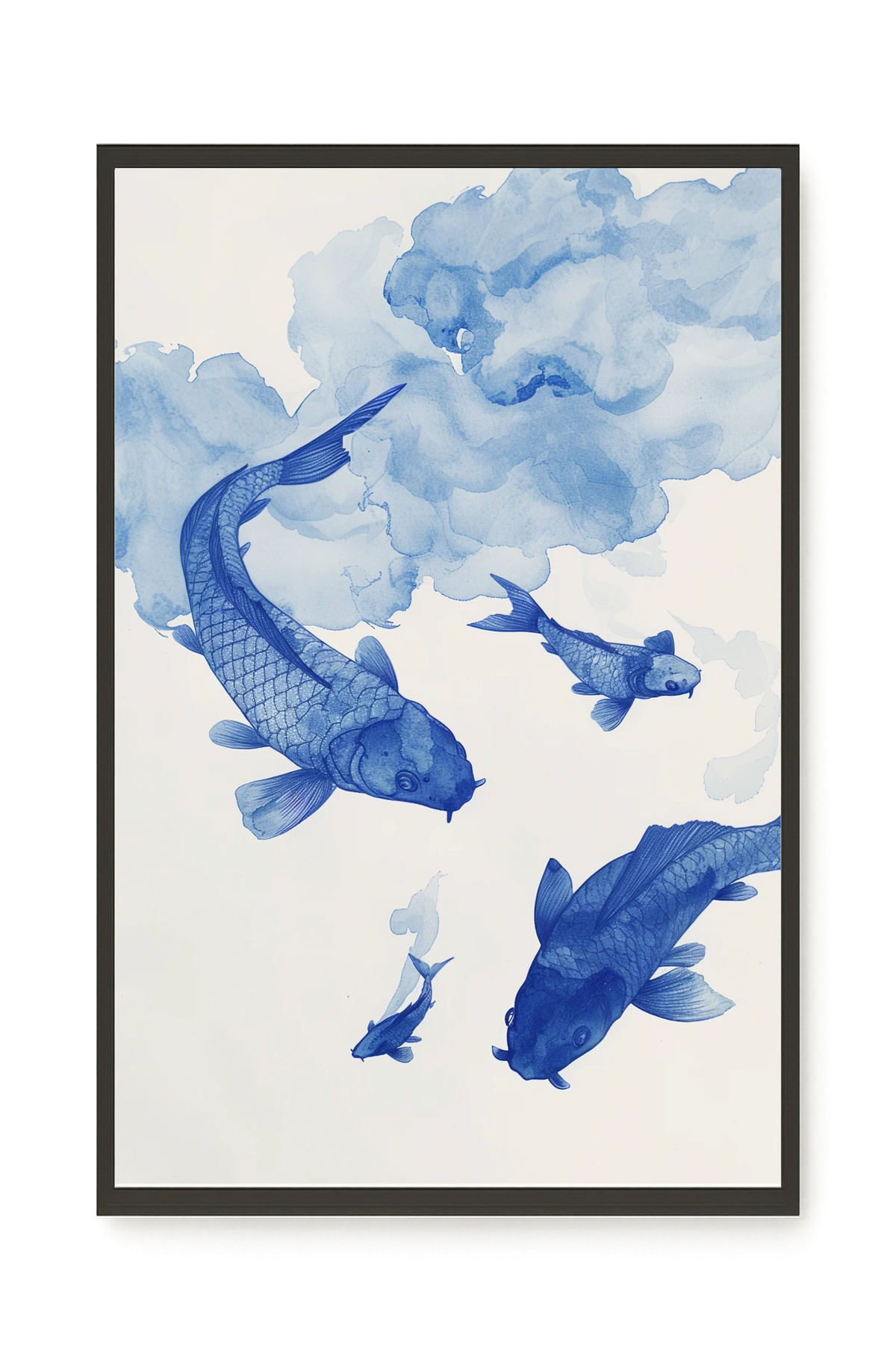 Blue Watercolor Fish Canvas Print