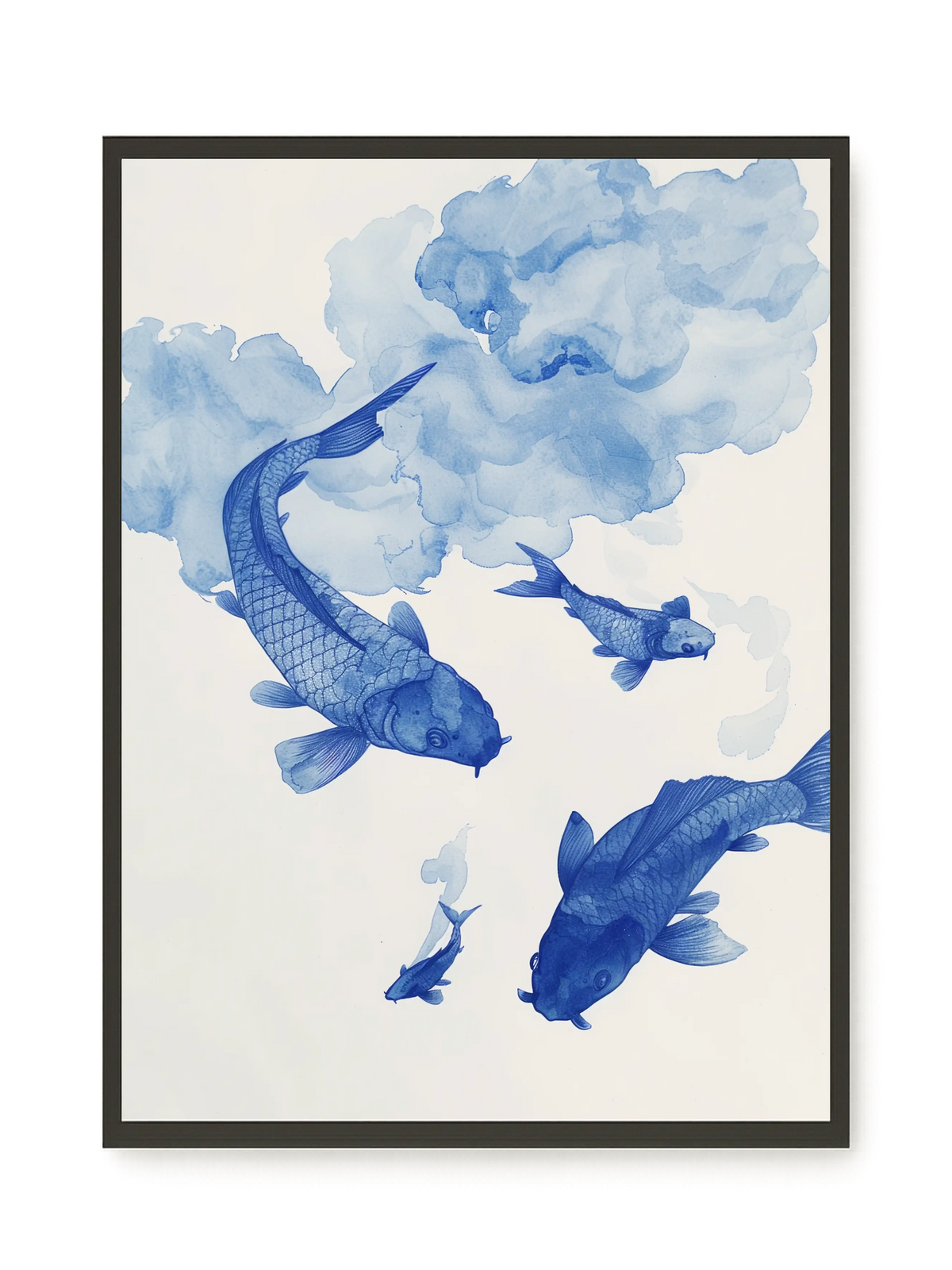 Blue Watercolor Fish Canvas Print