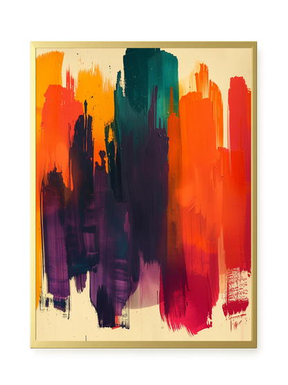 Dynamic Color Abstraction Canvas Wall Art