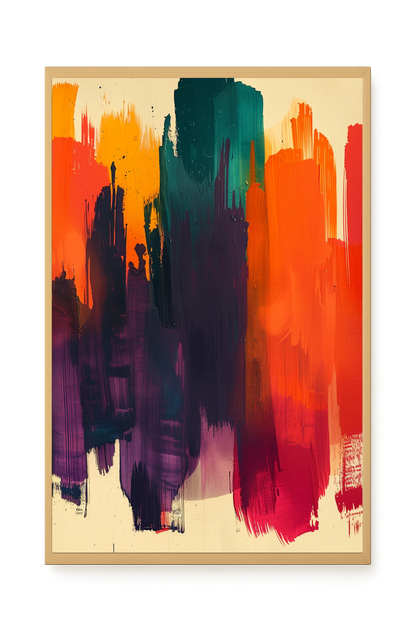 Dynamic Color Abstraction Canvas Wall Art