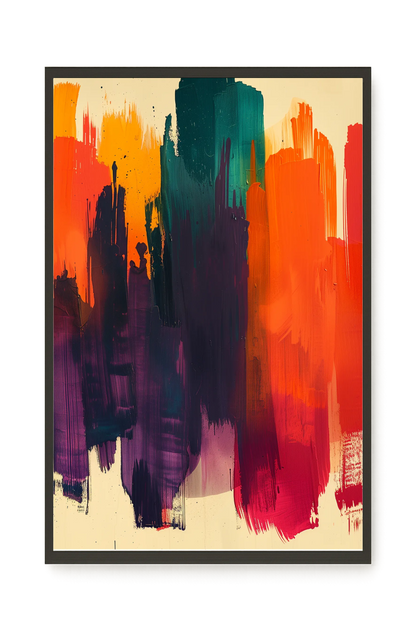 Dynamic Color Abstraction Canvas Wall Art