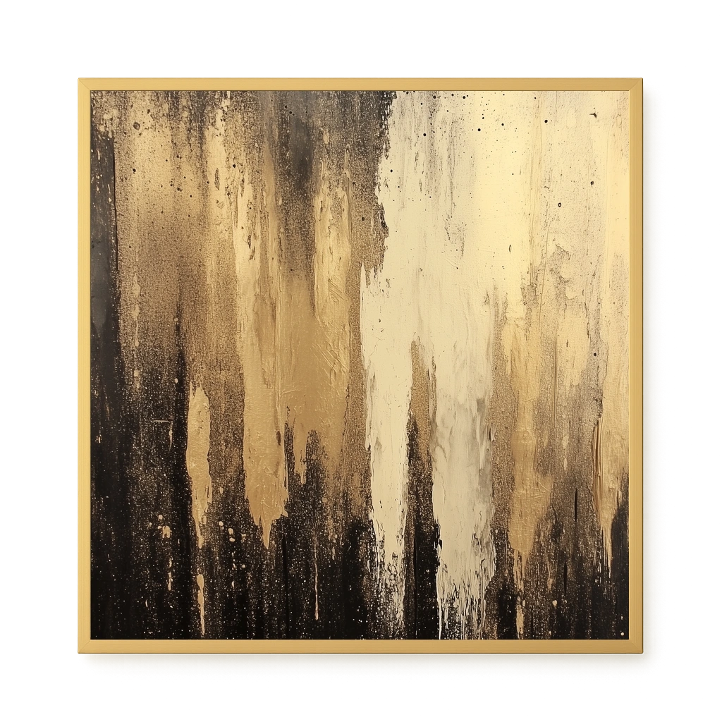 Golden Drips Canvas Wall Art