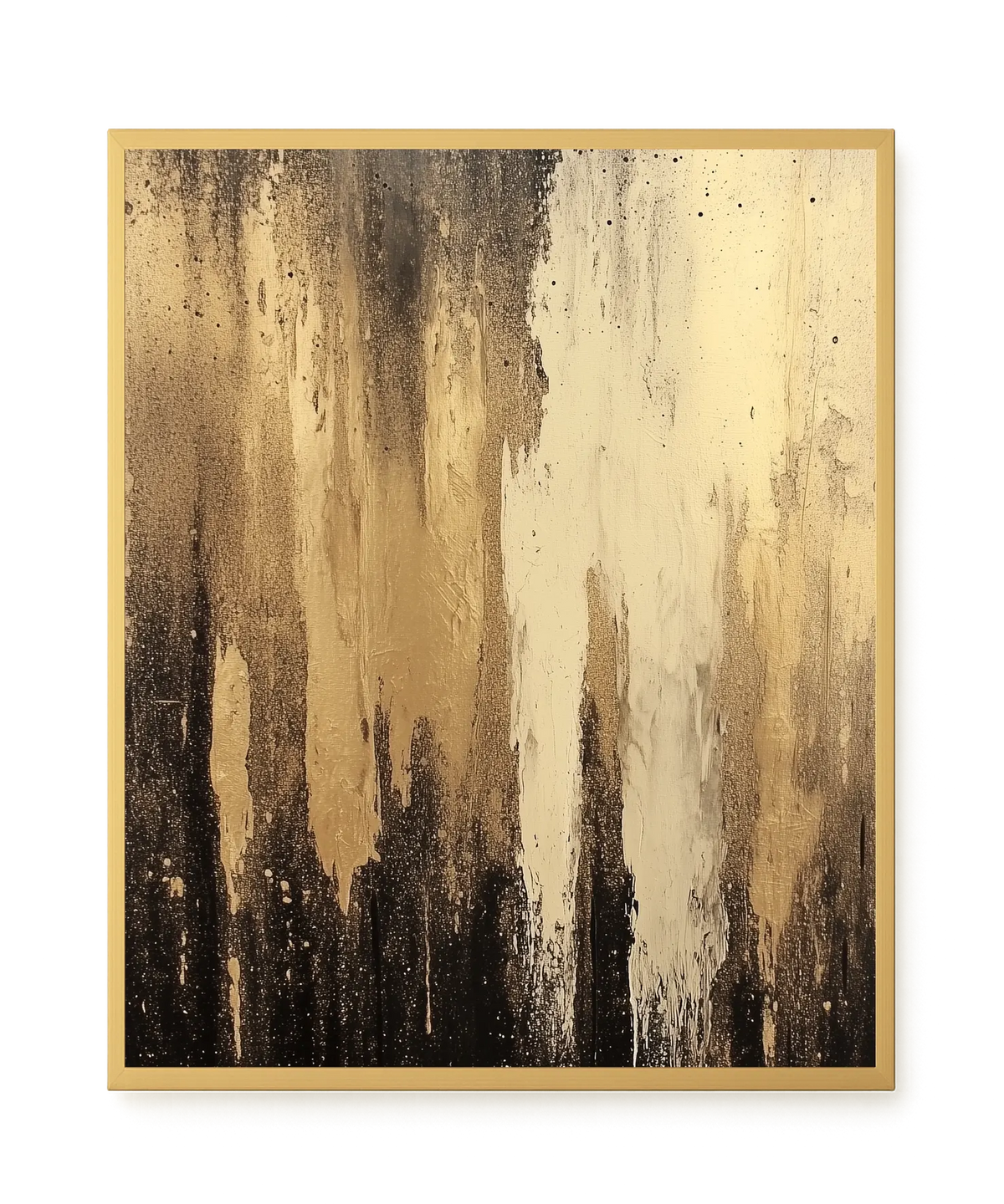 Golden Drips Canvas Wall Art
