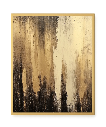 Golden Drips Canvas Wall Art
