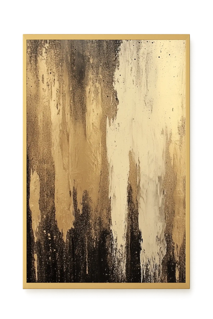 Golden Drips Canvas Wall Art