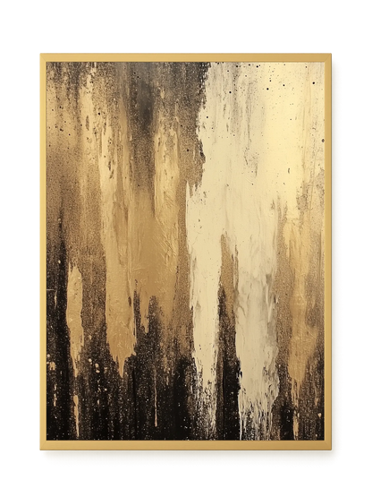 Golden Drips Canvas Wall Art