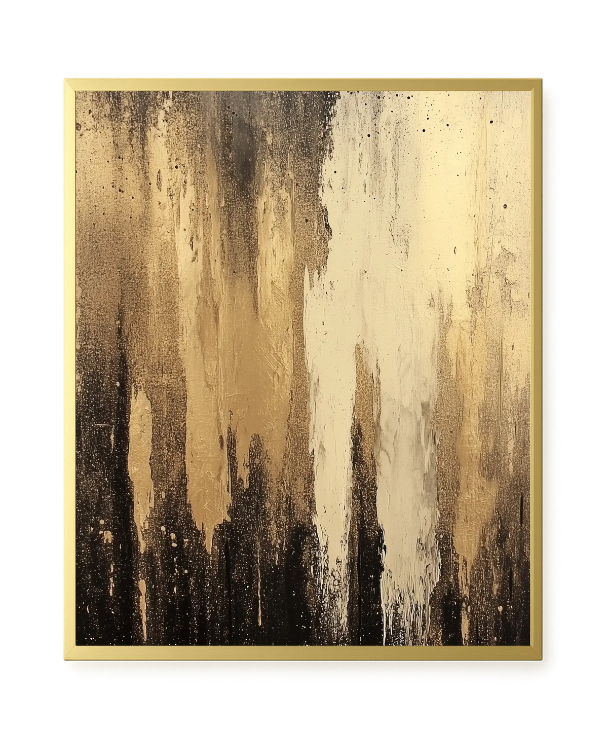 Golden Drips Canvas Wall Art