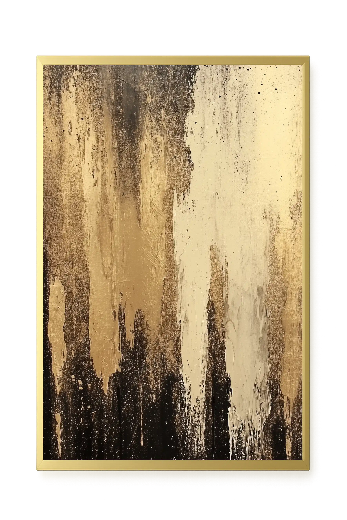 Golden Drips Canvas Wall Art