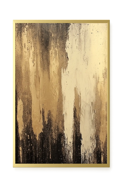 Golden Drips Canvas Wall Art