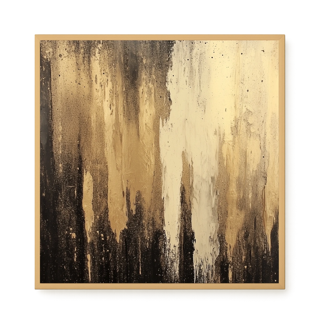 Golden Drips Canvas Wall Art