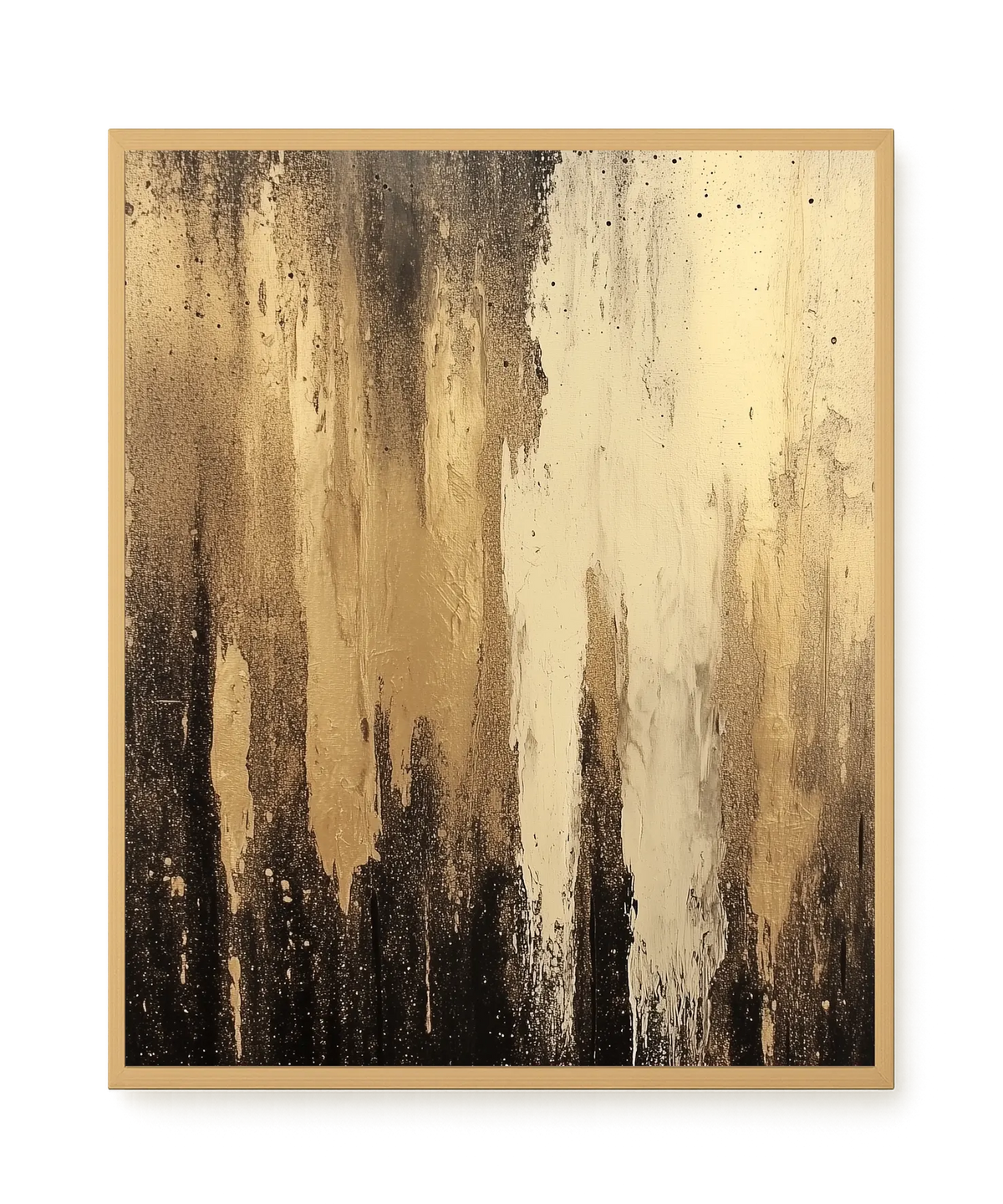 Golden Drips Canvas Wall Art