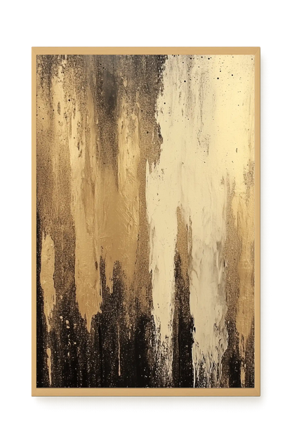 Golden Drips Canvas Wall Art
