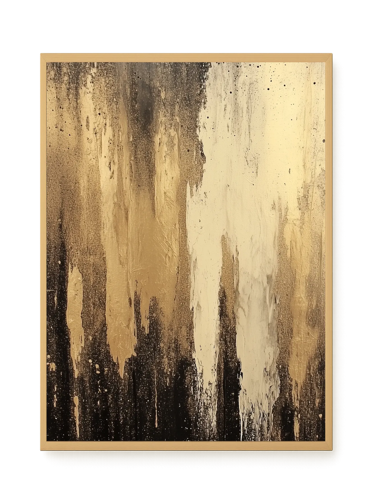 Golden Drips Canvas Wall Art