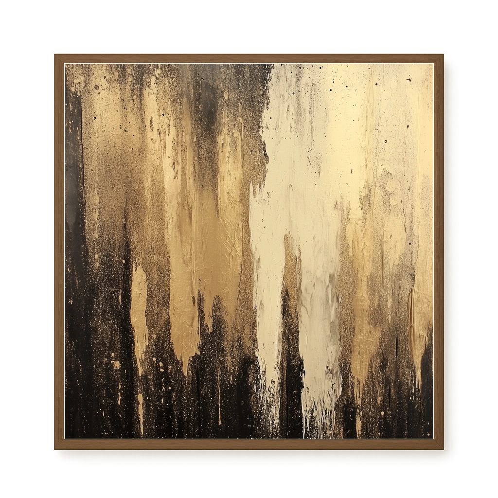 Golden Drips Canvas Wall Art