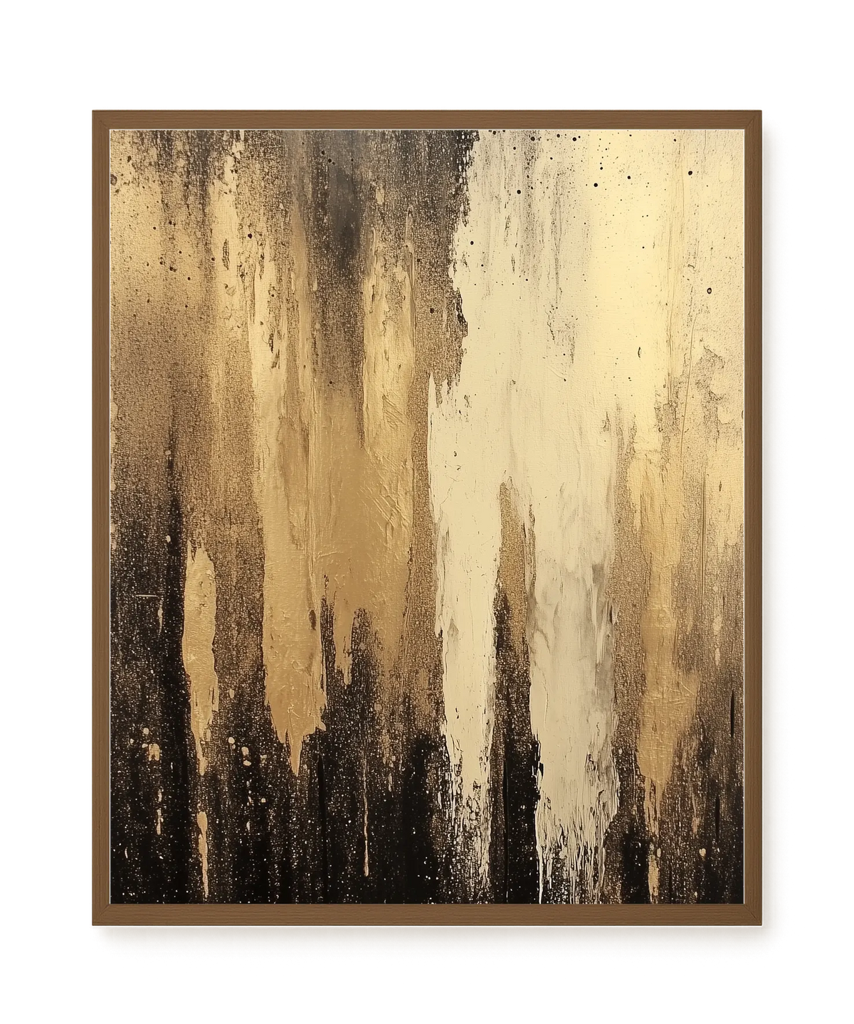 Golden Drips Canvas Wall Art
