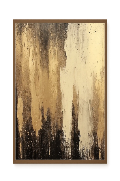 Golden Drips Canvas Wall Art