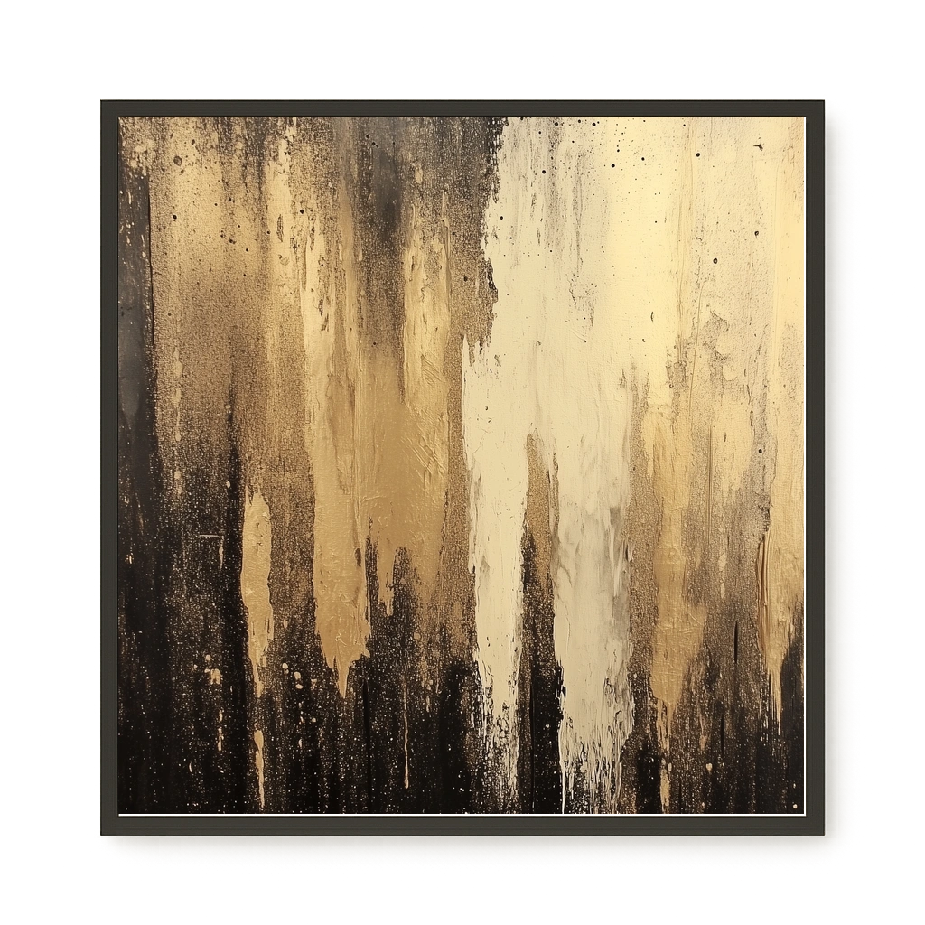 Golden Drips Canvas Wall Art