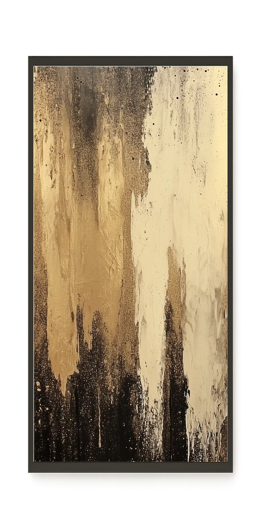 Golden Drips Canvas Wall Art