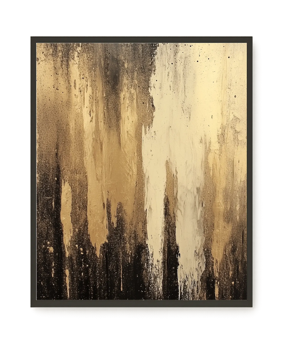 Golden Drips Canvas Wall Art